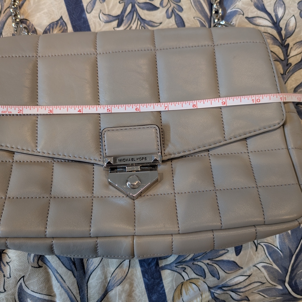 Michael Kors Gray Quilted Leather Shoulder Bag - Picture 6 of 7